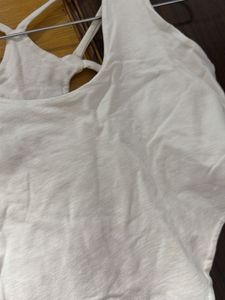 White Criss-Cross Back Tank Top