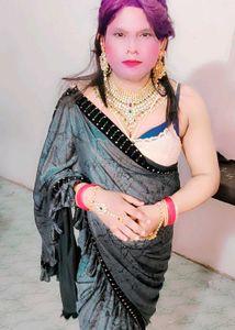 Ruffel Gray Party Wear Saree