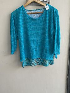Chic Blue Layered Top