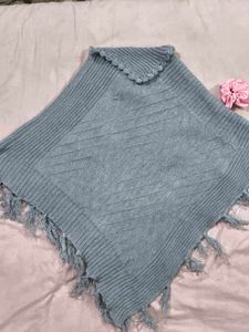 Vintage Grey Knit Poncho