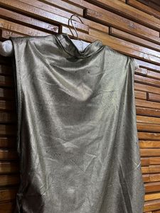 Shiny Ruched Midi Dress