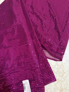 Elegant Purple Sequin Saree..