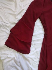 Elegant Maroon Tiered Dress