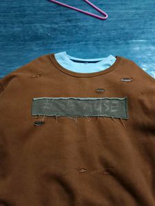 Brown distressed Sweatshirt