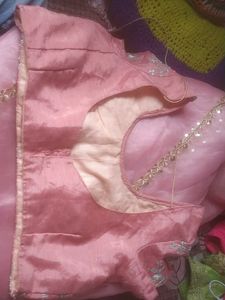 Elegant Pink Saree with Golden Border