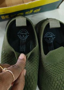Comfortable Green Knit Slip-On Shoes