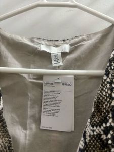 H&amp;M Snake Print V-Neck Mini Dress