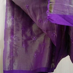 Elegant Purple Embroidered Saree