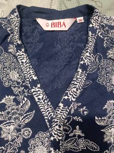 Stylish Navy Blue Floral Print Kurta