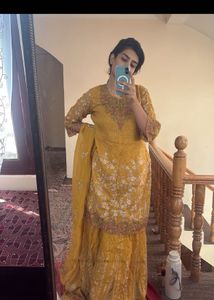NEW MUSTARD GHARARA for weddings