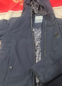 Navy Blue Hooded Jacket