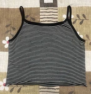 h&amp;m striped crop tank top free lipstick plus gloss