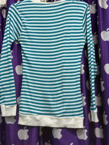 Striped Long Sleeve Top with Bow Detail