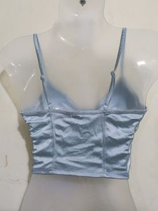 Blue Satin Corset Top
