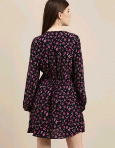 Bershka Women Blouson Floral Dress – XS
