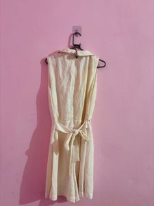 Sleeveless Double-Breasted White Romper