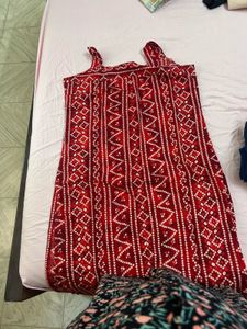 Red Bandhani Print Kurta