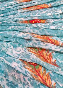 Aqua Blue Peacock Saree
