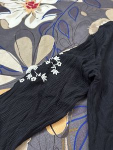 Embroidered Black Kurta Top