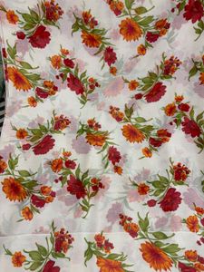 Vibrant Floral Print Dress Material