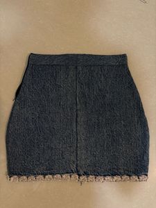 denim pinteresty beaded mini skirt
