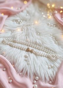 🆕 seElegant Pearl &amp; Bow Choker Necklace