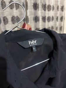 Chic Black Sheer Button-Up Shirt
