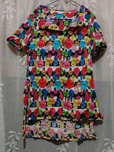 Colorful Light Bulb Print Top