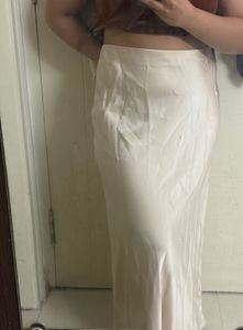 Zara Satin Midi Skirt