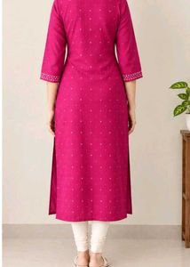 Elegant Pink Embroidered Kurta set with sandals