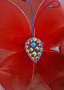 Butterfly Sparkling red Hair clip