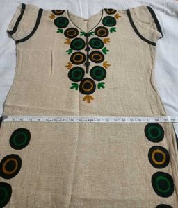 Cream Kurta with Circular Motif