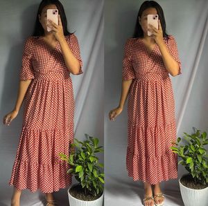 Chic Red Polka Dot Midi Dress