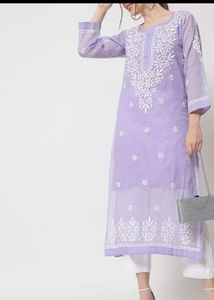 Elegant Lavender Chikankari Kurta