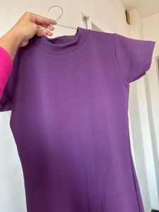 Elegant Purple Mock Neck dress