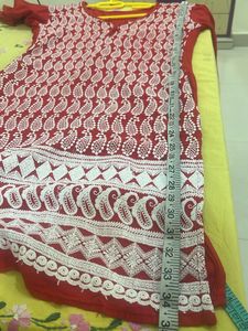 Red Chikankari Kurta