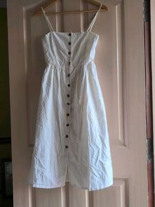 White Button-Down Midi Dress