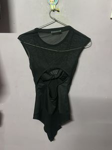 Sheer Black Bodysuit backless