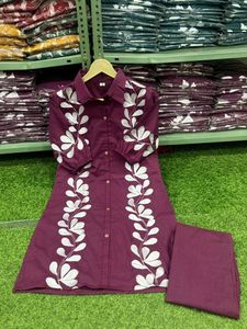 Embroidered Maroon Co-ord set