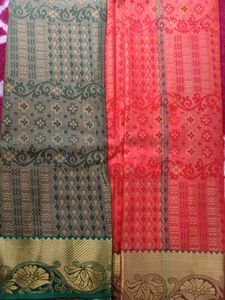 Green &amp; Gold Silk Saree