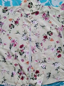 yellow Floral Button-Up Shirt