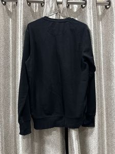 Black Crew Neck Sweatshirt with Pocket