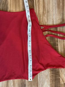 Chic Red One-Shoulder Tank Top