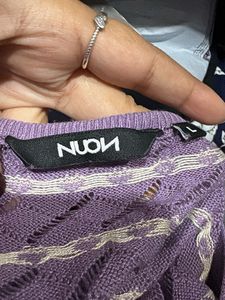 Westside: Lavender Heart Print Knit Crop Top