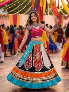NAVRATRI Embroidered Bohemian Lehenga Set