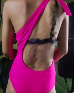 Hot Pink One-Shoulder Swimsuit