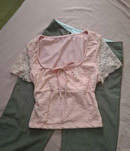 Cute Pink Lace Top