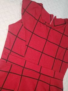 Chic Red Plaid Mini Dress