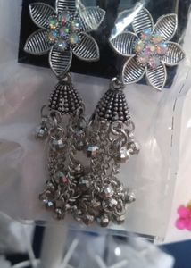 Boho Flower Jhumka Earrings