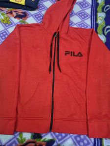 Fila Red Zip-Up Hoodie